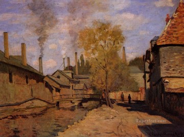  aka Painting - The Robec Stream Rouen aka Factories at Deville near Rouen Claude Monet